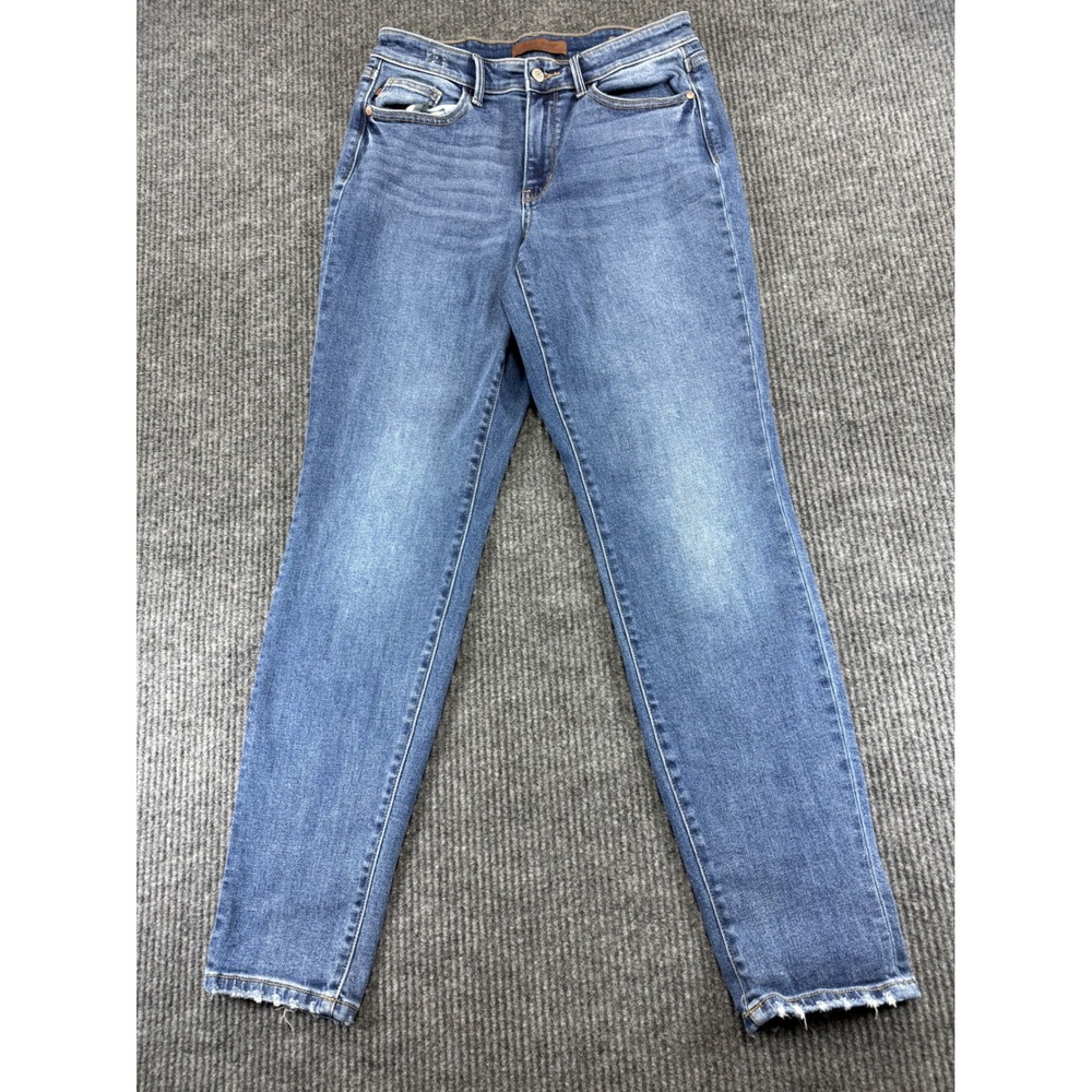 Judy Blue Womens Boyfriend Jeans Medium Wash Distressed Denim Size 9/29 Mid Rise